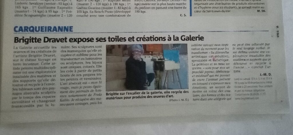 Brigitte Dravet Artiste Plasticienne Toulon Toiles Et Creation A La Galerie 2 1